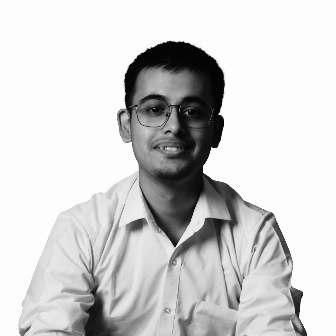 Male software engineer and startup founder with casual smile