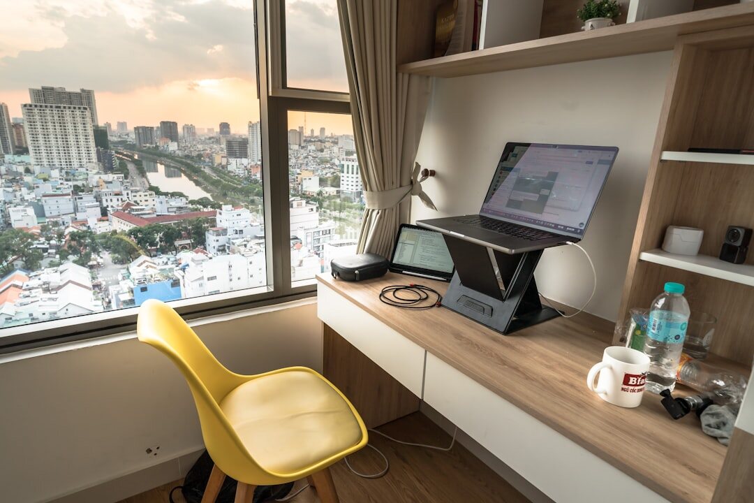 Smart home speaker and IoT device on modern desk